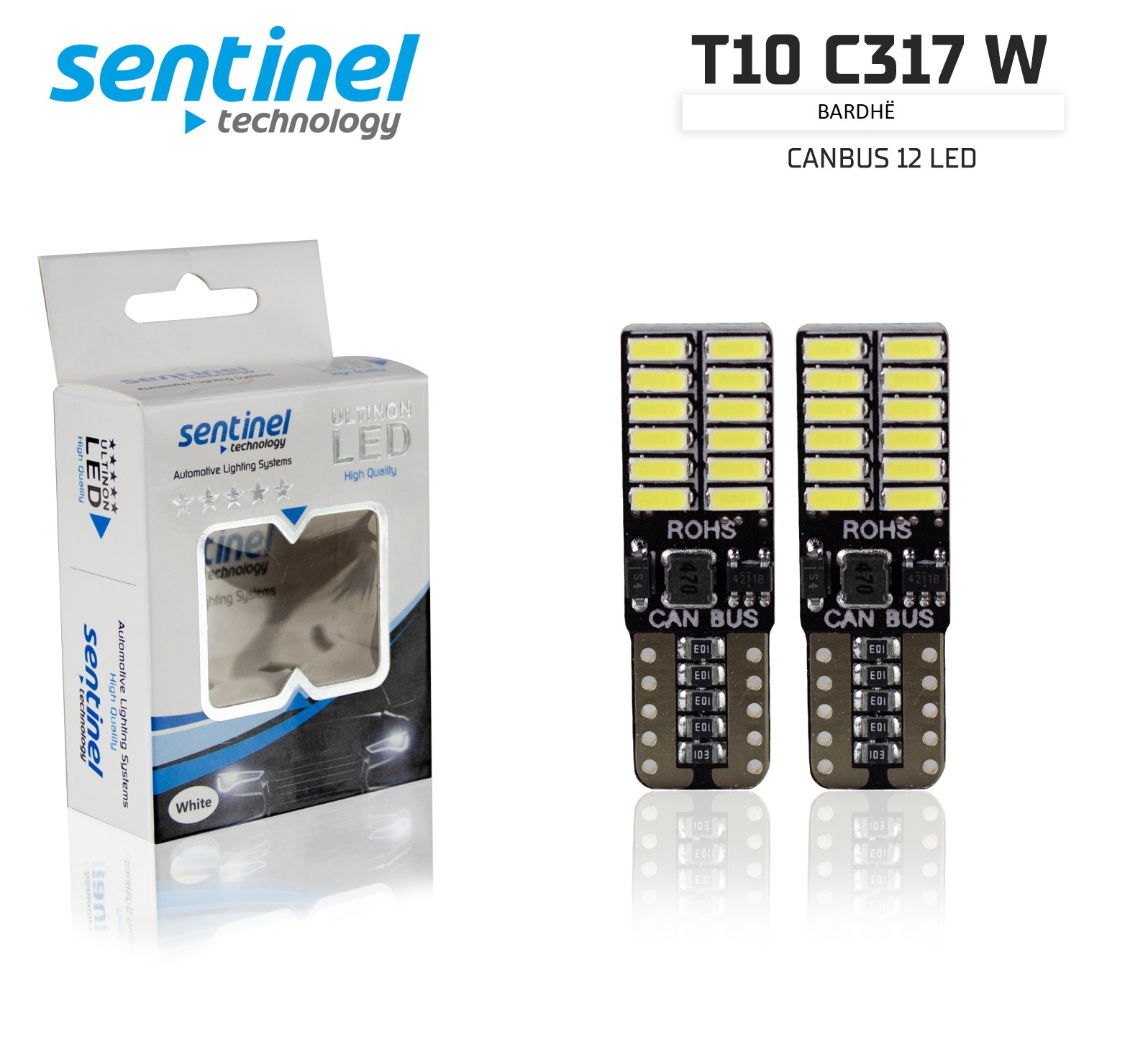 SENTINEL LED T10-C328-W 12V